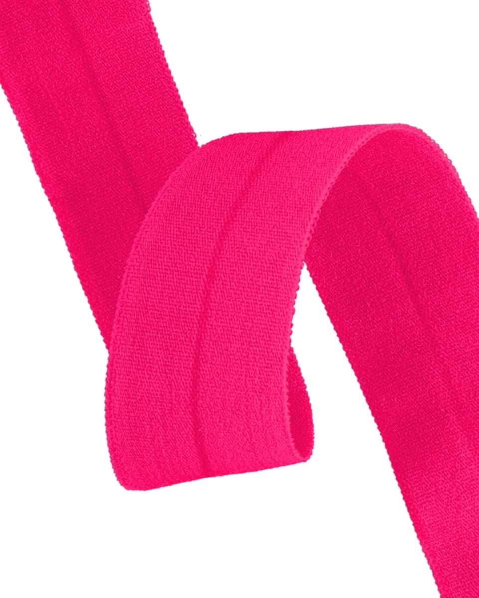 10m Elastisches Einfassband - 20mm breit - Polyester - neonpink