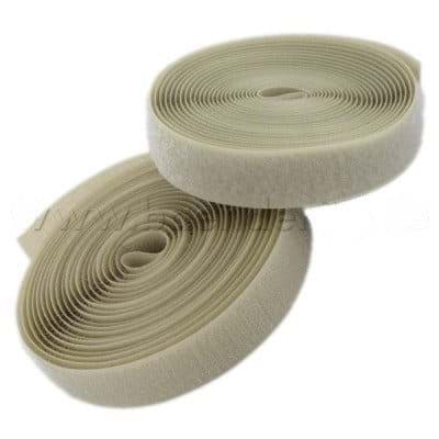 25m Klettband (Flausch & Haken), 50mm breit, Farbe: natur - zum Aufnähen