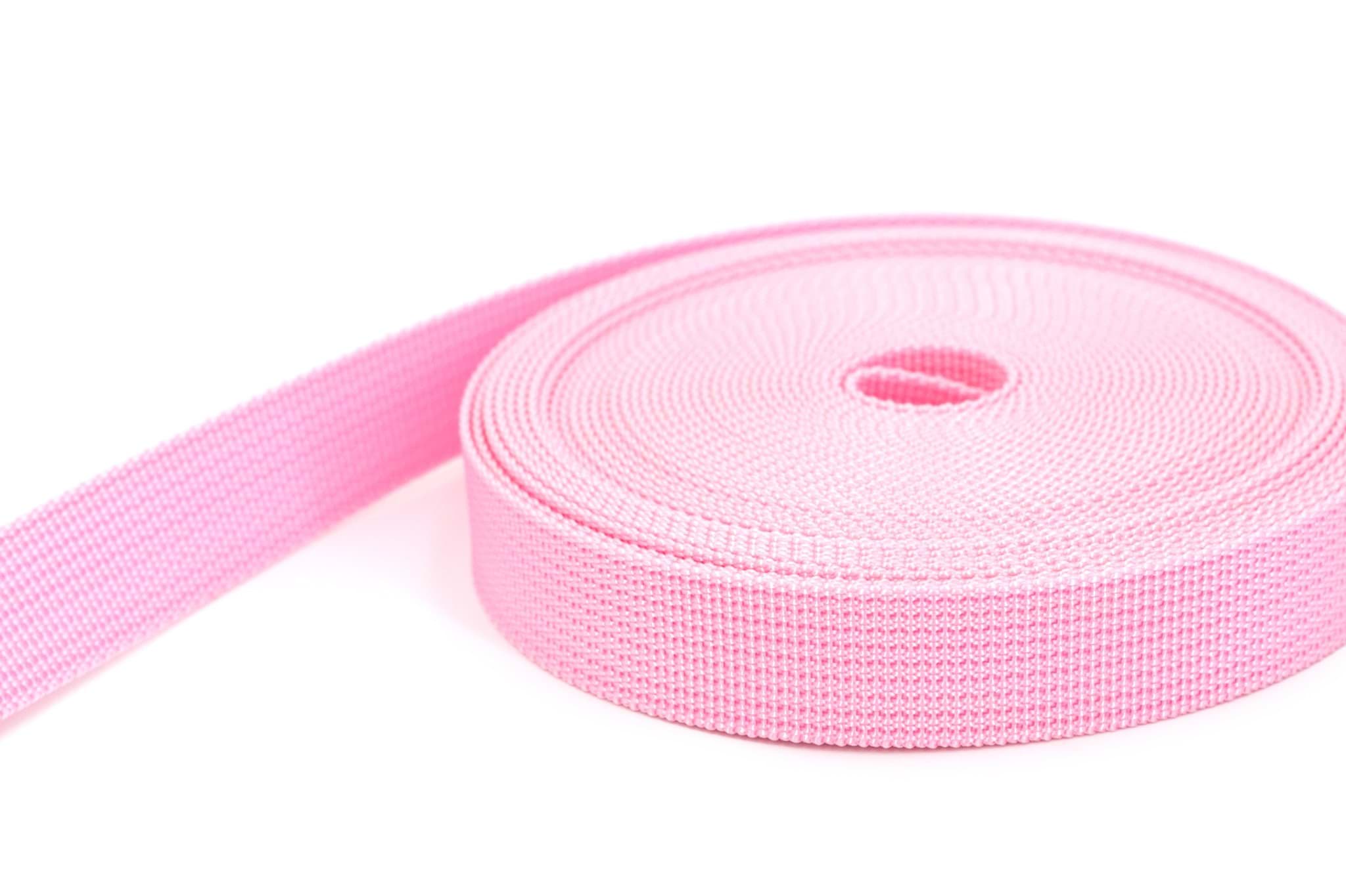 10m PP Gurtband - 25mm breit - 1,8mm stark - rosa (UV)