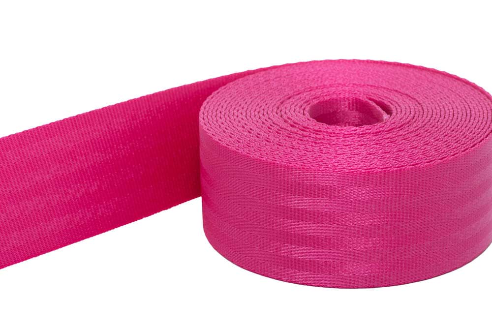 50m Sicherheitsgurtband pink aus Polyamid, 38mm breit - bis 1,5t belastbar