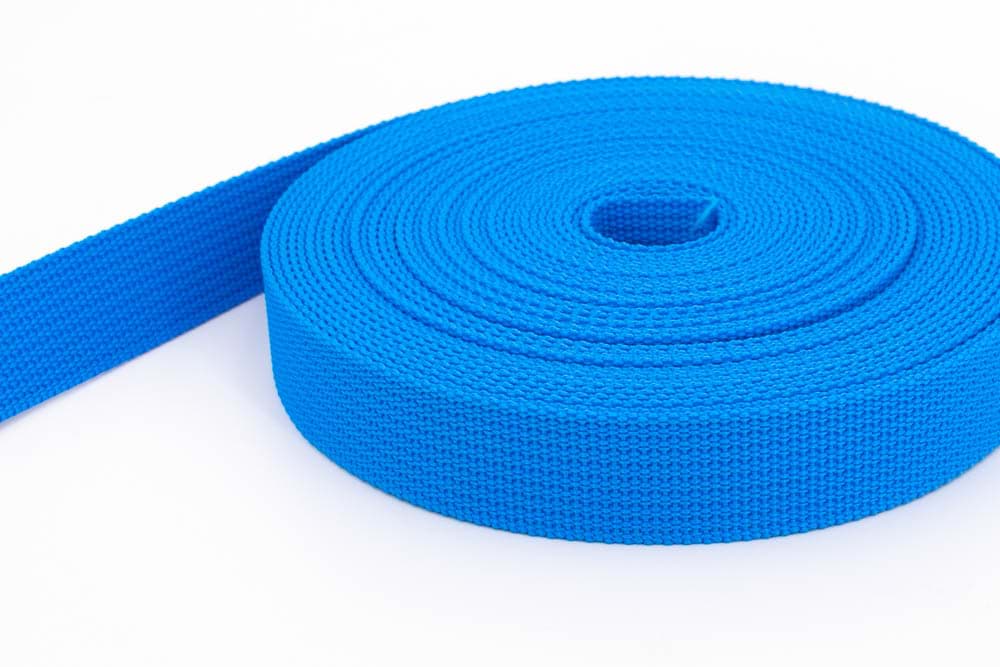 50m PP Gurtband - 25mm breit - 1,8mm stark - blau (UV)