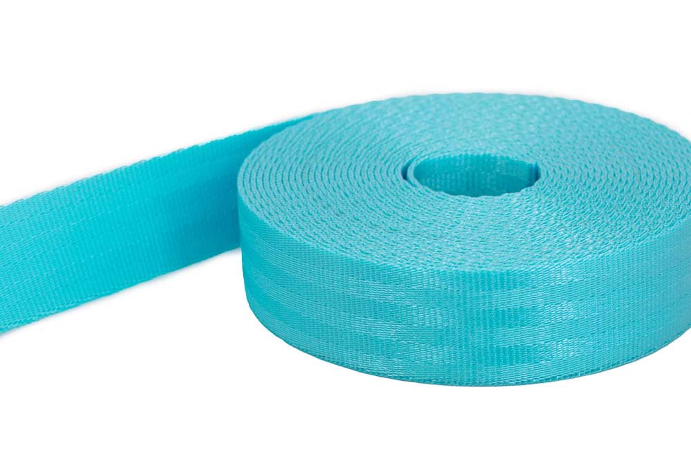 1m Sicherheitsgurtband / Kindergurt türkis aus Polyamid - 25mm breit - bis 1t belastbar