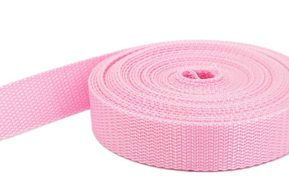 10m PP Gurtband - 10mm breit - 1,4mm stark - rosa (UV)