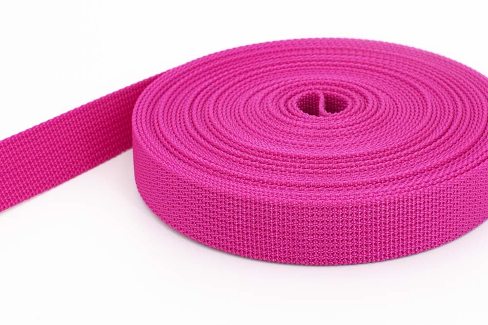 50m PP Gurtband - 20mm breit - 1,8mm stark - pink (UV)