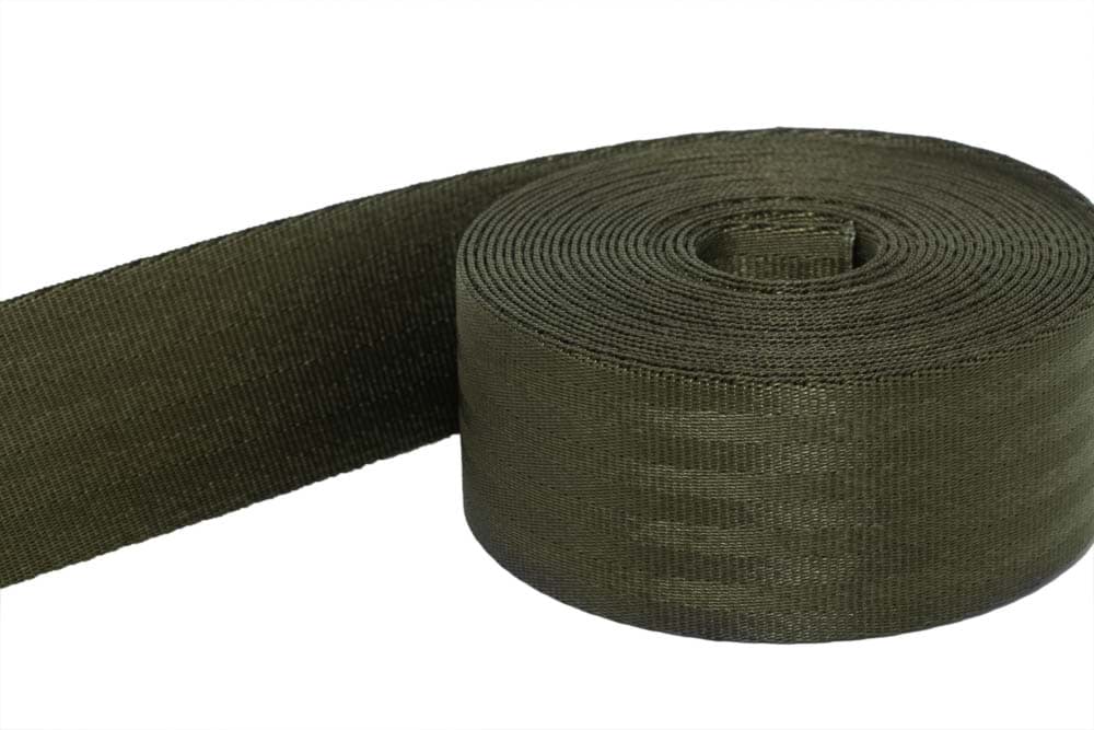 1m Sicherheitsgurtband khaki aus Polyamid, 38mm breit - bis 1,5t belastbar