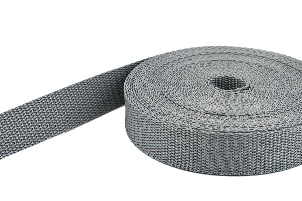 10m PP Gurtband - 50mm breit - 1,4mm stark - grau (UV)