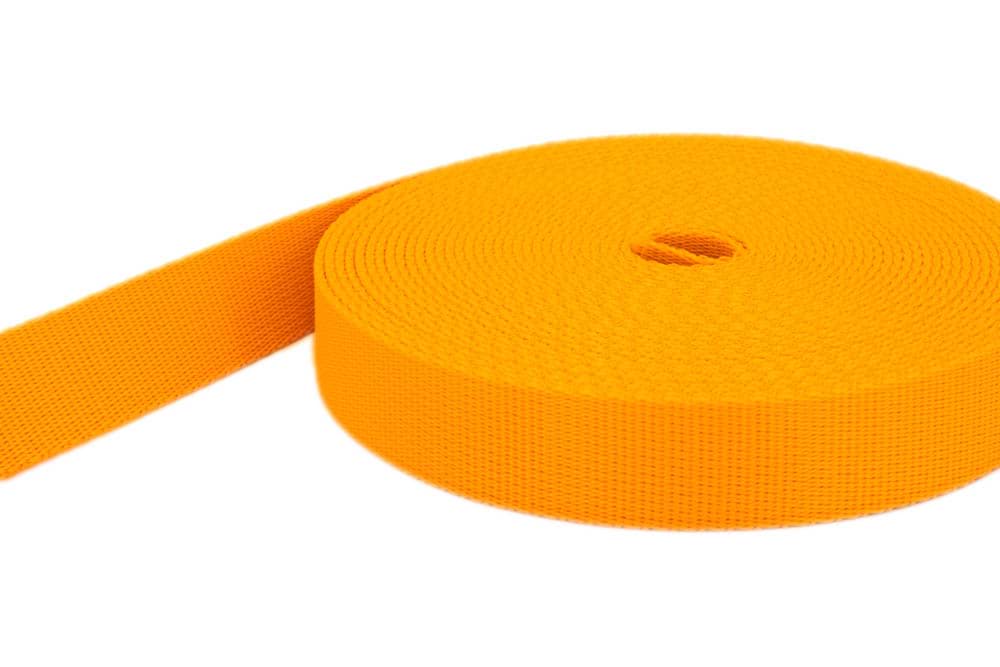 50m PP Gurtband - 25mm breit - 2mm stark - gelb (UV)