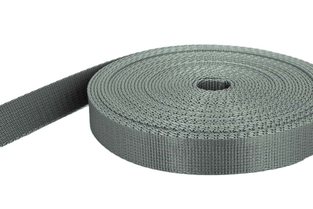 50m PP Gurtband - 25mm breit - 2mm stark - anthrazit (UV)
