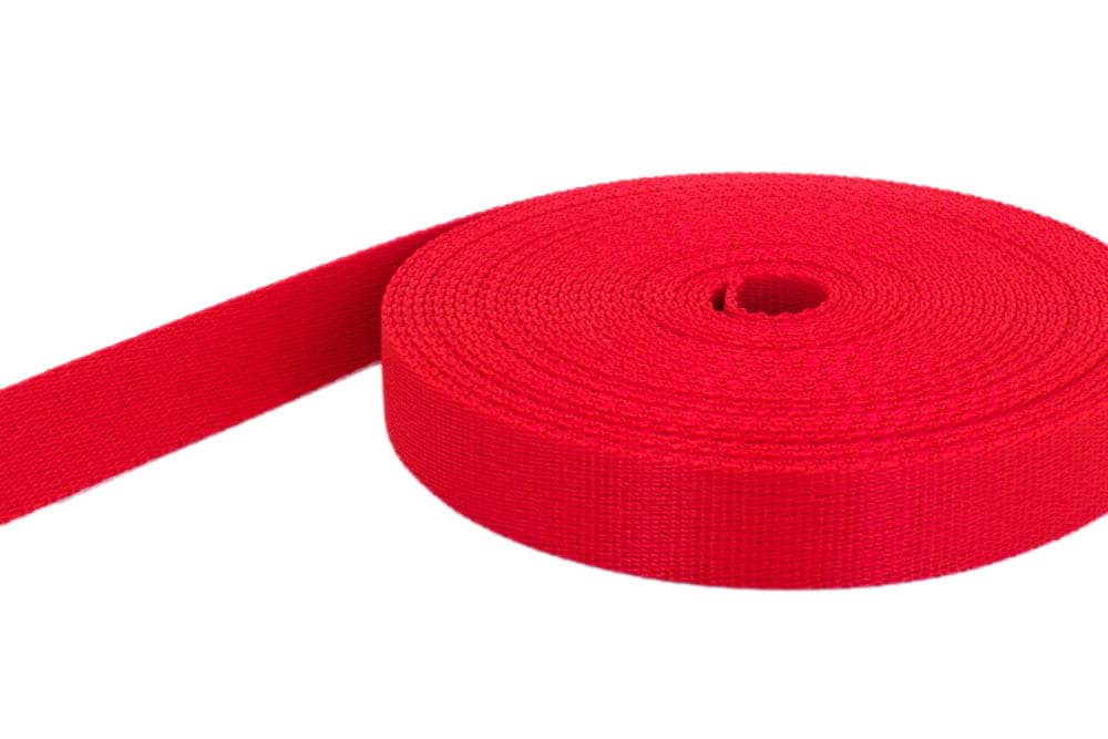 10m PP Gurtband - 20mm breit - 2mm stark - rot (UV) *ABVERKAUF*