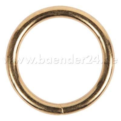 40mm Rundring (Innenmaß) -  vermessingt - geschweißt aus Stahl - 10 Stück
