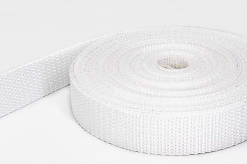 50m PP Gurtband - 20mm breit - 1,2mm stark - weiß (UV)