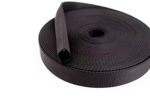 50m Schlauchgurt /Schlauchband aus Polyamid, 25mm breit, schwarz