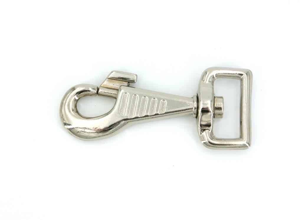 Bolzenkarabiner für 20mm Gurtband - 8,5cm lang - vernickelt - 1 Stück