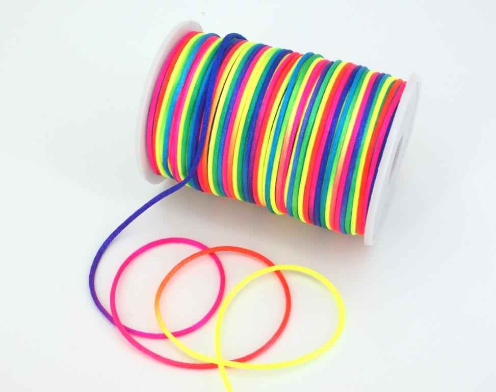 100m Rolle Satinkordel -  2mm stark - Farbe: bunt