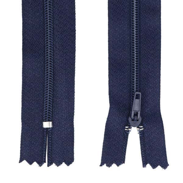 Reißverschluss - 40cm lang - Farbe: dunkelblau - 10 Stueck
