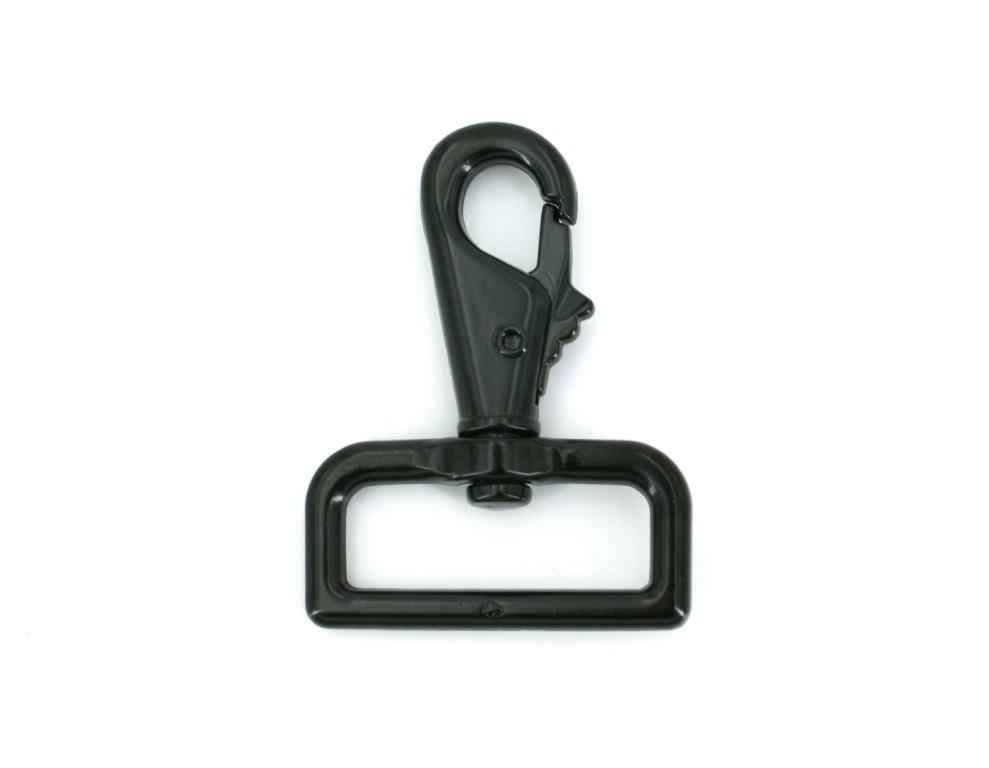 Karabinerhaken aus Zinkdruckguss - 38mm Durchlass - schwarz - 1 Stk.