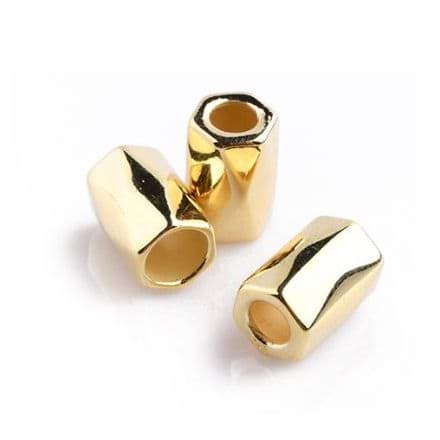Kordelenden aus Metall - für Schnüre bis 4mm Dicke - goldfarben - 10 Stück