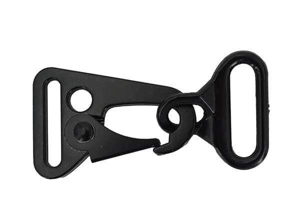 Karabiner flach - Zinkdruckguss - 24mm Durchlass - schwarz - 10 Stück