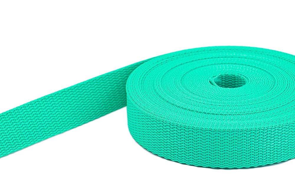 10m PP Gurtband - 25mm breit - 1,4mm stark - minze (UV)