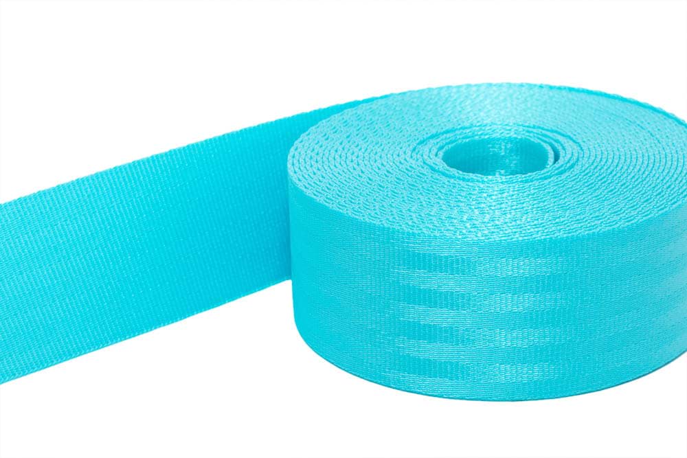 5m Sicherheitsgurtband türkis aus Polyamid - 48mm breit - bis 2t belastbar