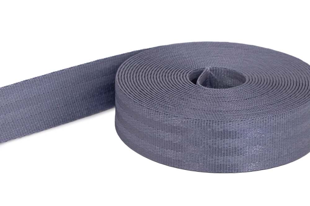 5m Sicherheitsgurtband / Kindergurt dunkelgrau aus Polyamid - 25mm breit - bis 1t belastbar