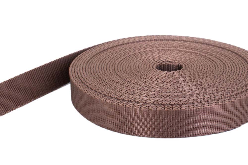10m PP Gurtband - 20mm breit - 2mm stark - hellbraun (UV) *ABVERKAUF*