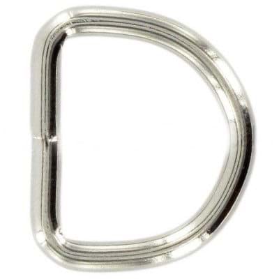 12mm D-Ringe geschweißt aus Stahl, vernickelt, 50 Stück