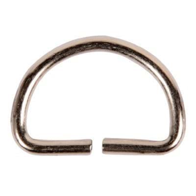 40mm D-Ring ungeschweißt /offen, aus Stahl, vernickelt - 10 Stück