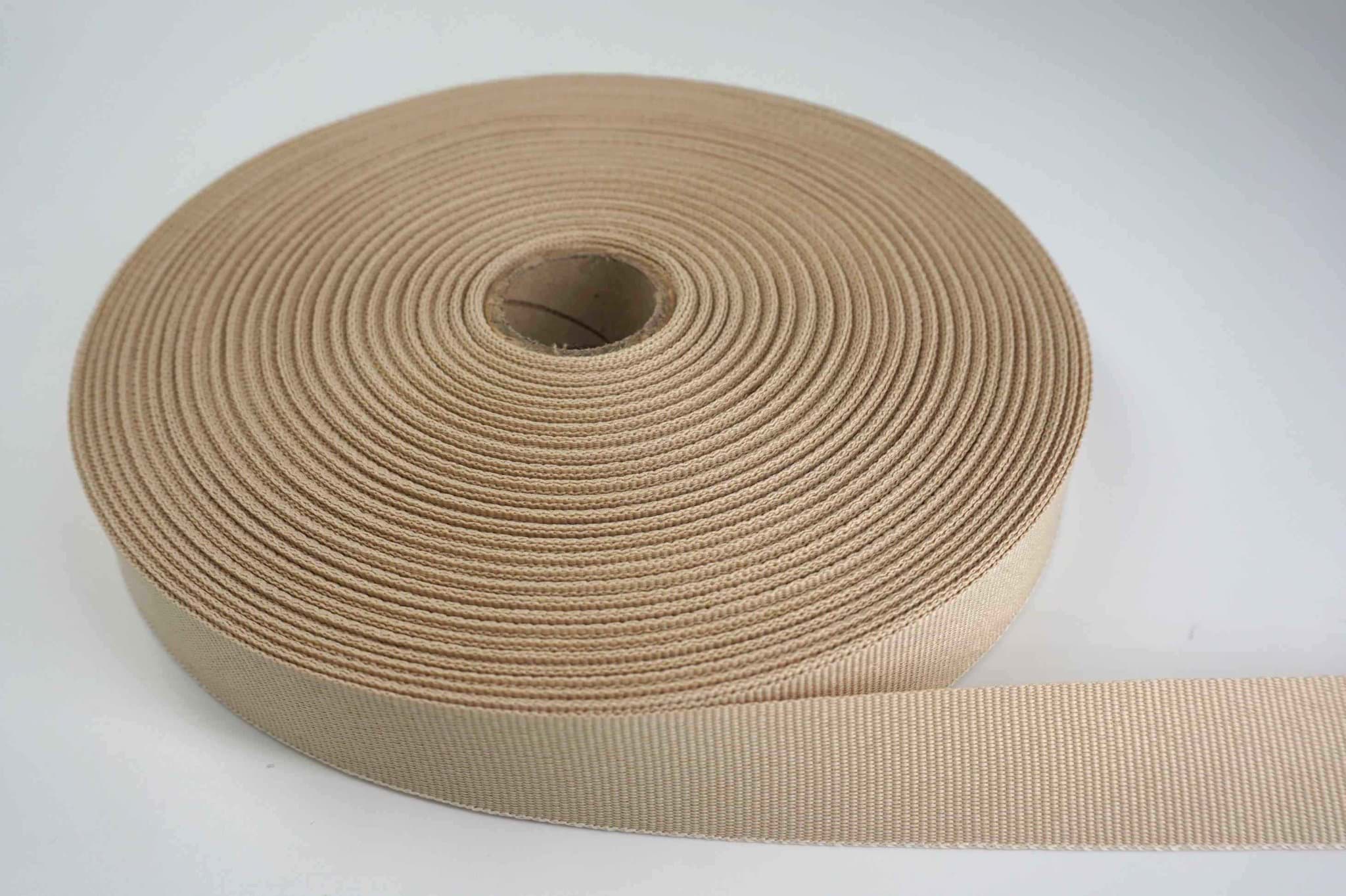 50m Rolle Ripsband / Einfassband aus Polyester - 20mm breit - beige
