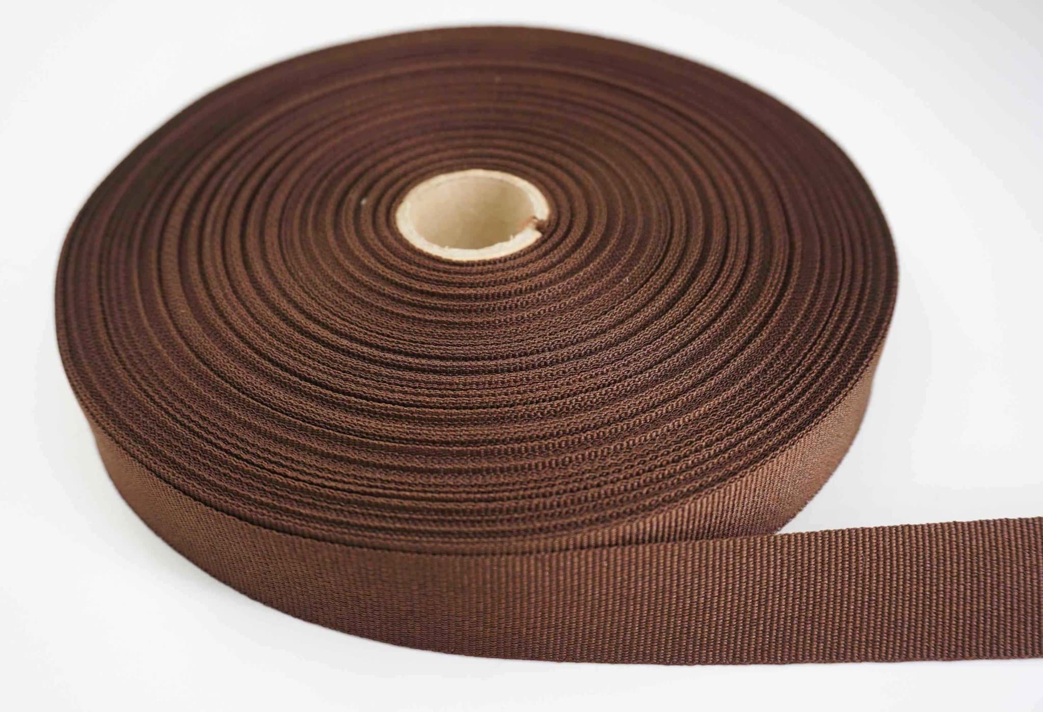 50m Rolle Ripsband / Einfassband aus Polyester - 20mm breit - dunkelbraun