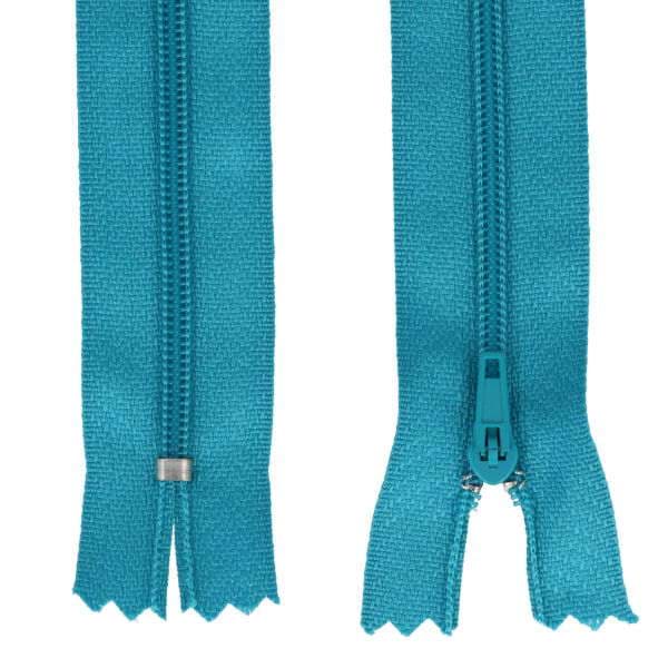 25 Reißverschlüsse 3mm - 18cm lang - Farbe: türkis dunkel