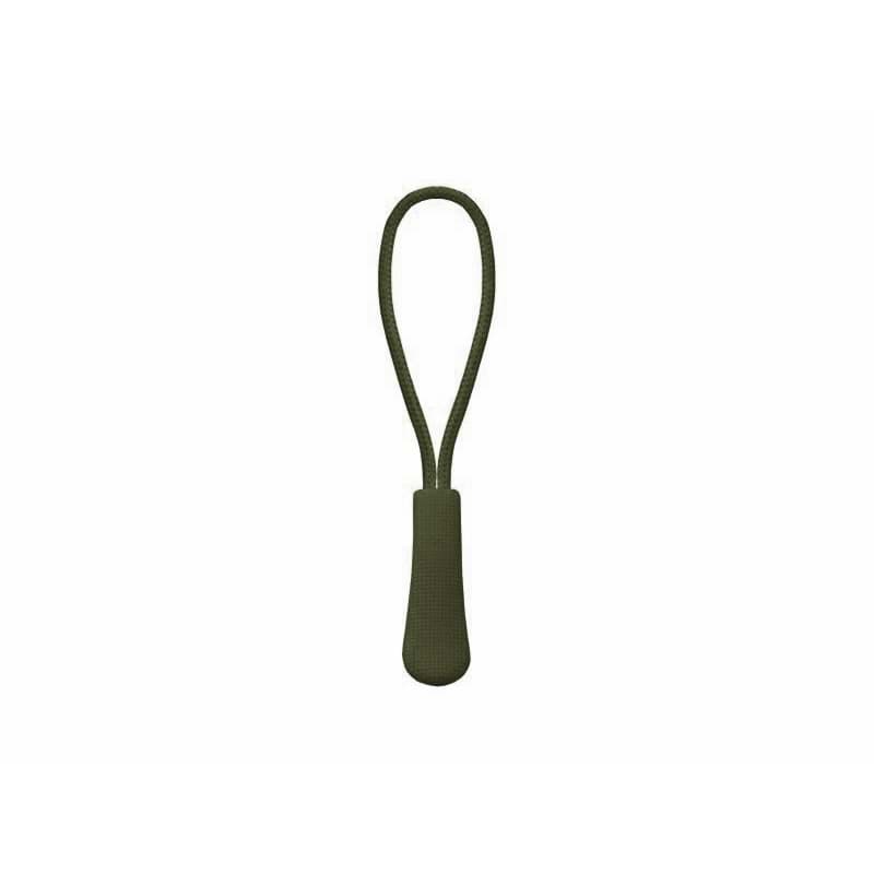 Reißverschluss-Anhänger - schmale Variante - khaki - 10 Stück
