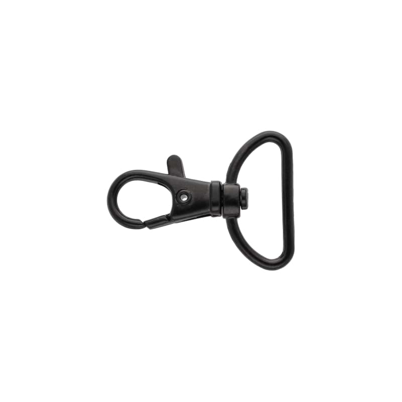 1" Karabinerhaken aus Zinkdruckguss - 25mm Durchlass - schwarz - 10 Stück