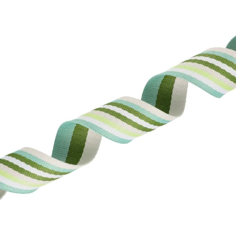 5m Gurtband aus Polycotton - 38mm breit - 1,2mm dick - 4-Farbig grün/weiß, Bild 1