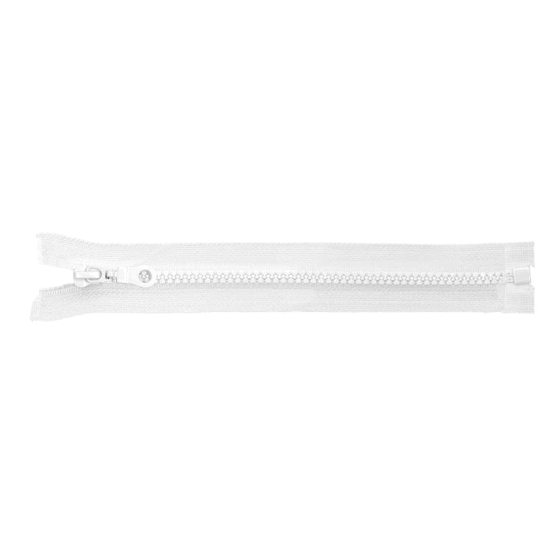 Jacken Reißverschluss teilbar - 80cm lang - Weiß - 10 Stück