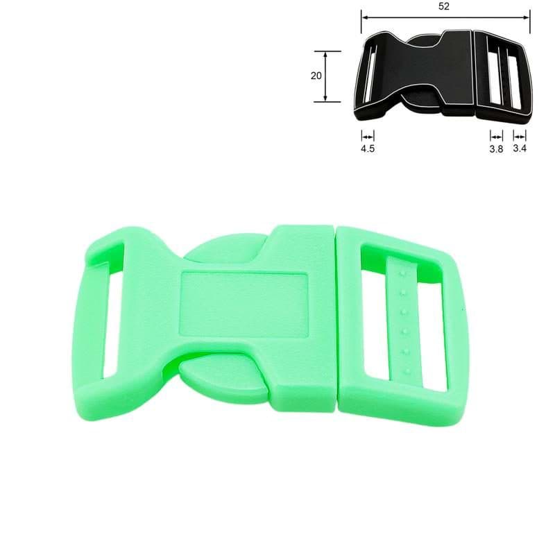 Gebogene Steckschließer - 20mm Durchlass - Grün - 10 Stück