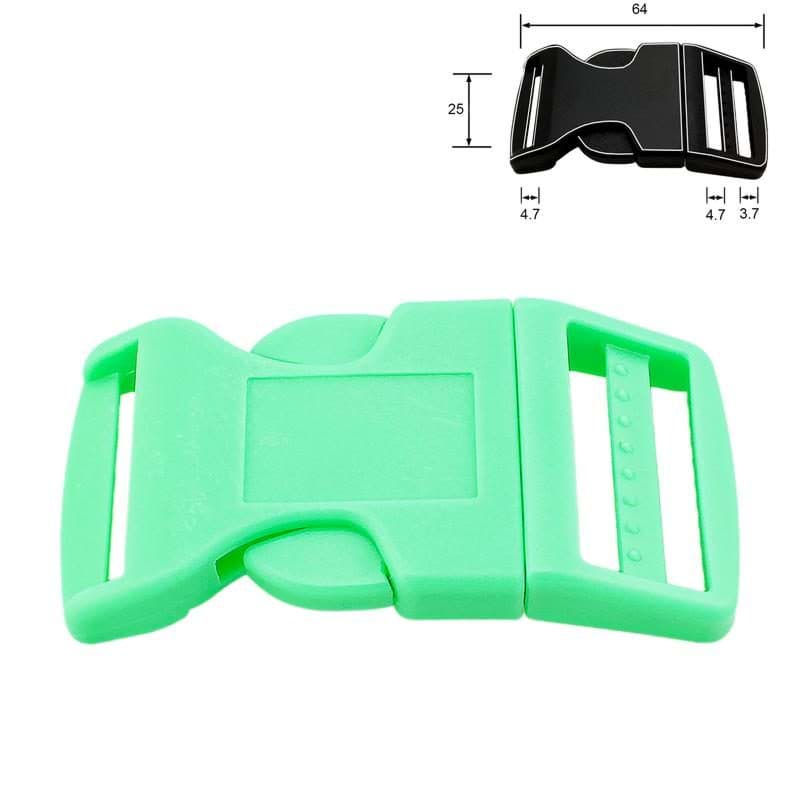 Gebogene Steckschließer - 25mm Durchlass - Grün - 10 Stück