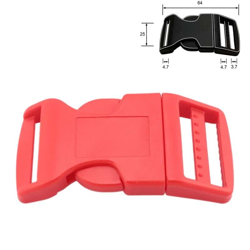 Gebogene Steckschließer - 25mm Durchlass - Rot - 10 Stück