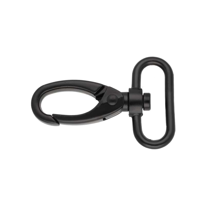 Karabiner aus Zinkdruckguss - 6cm lang - 32mm Durchlass - schwarz - 10 Stück