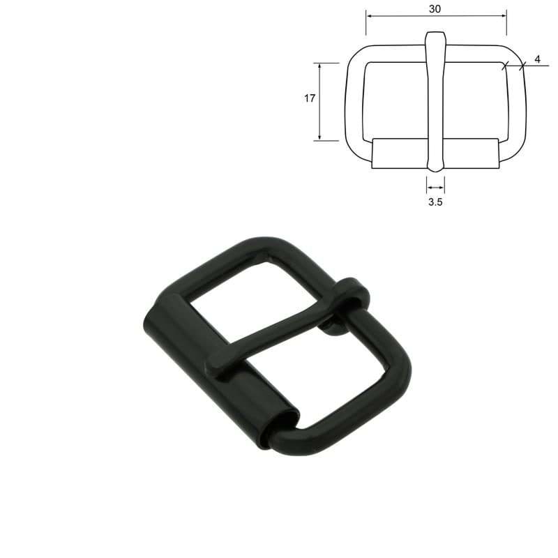 Rollschnalle - Schwarz - 30mm Durchlass - 10 Stück
