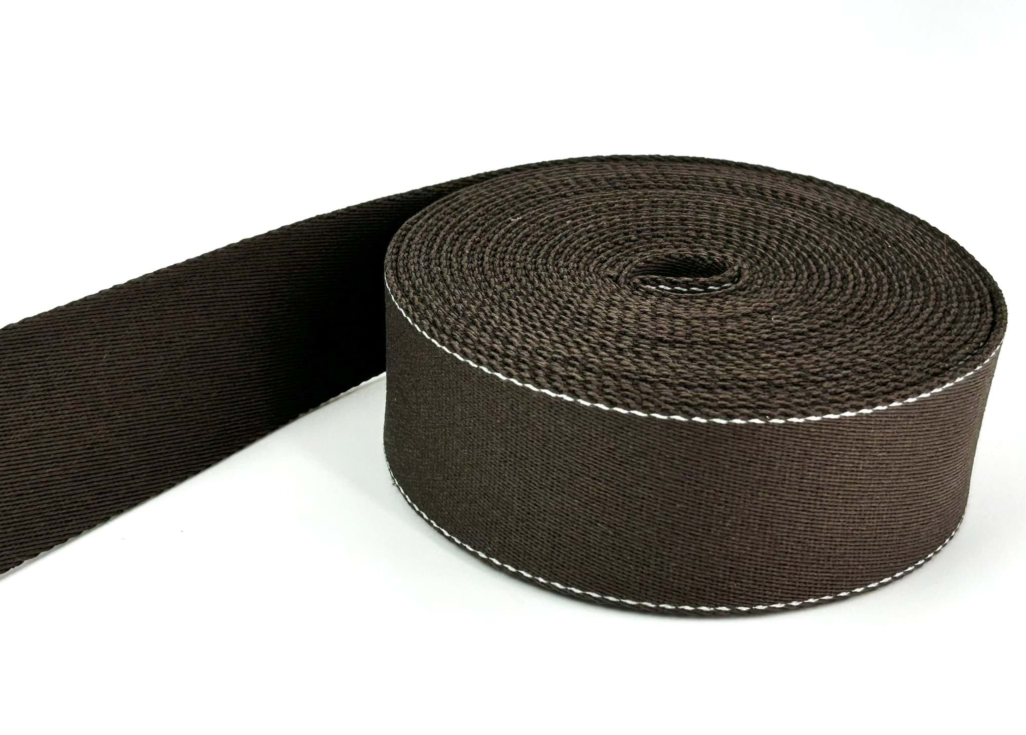 50m Rolle Taschenb. - aus recyceltem Garn - 39mm breit - dunkelbraun 627