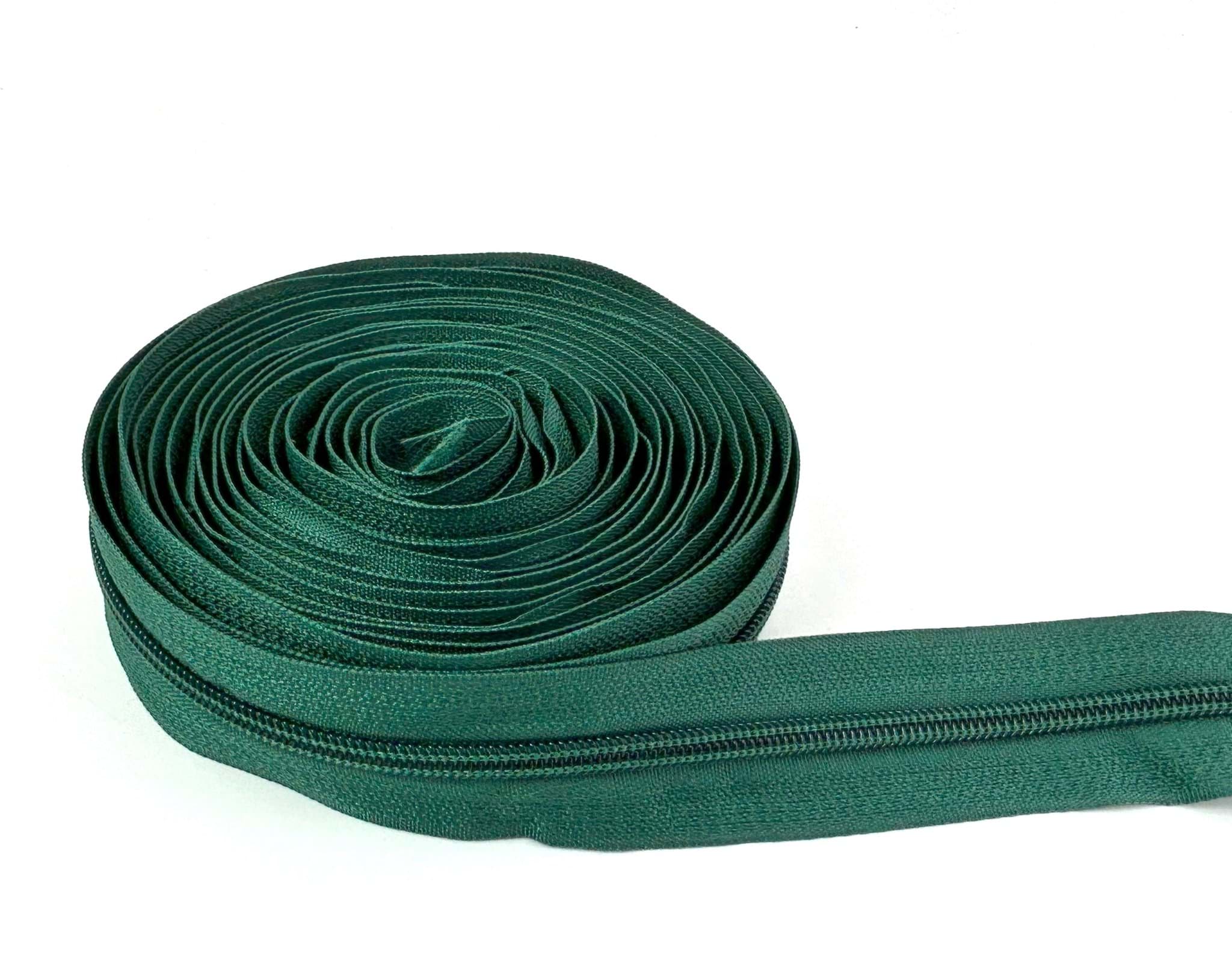 5m Reißverschluss, 5mm Schiene, Farbe: Dunkelgrün