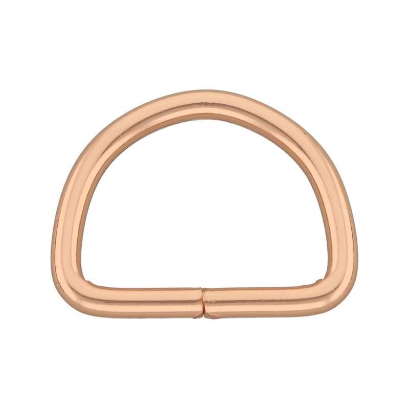 40mm D-Ring geschweißt aus Stahl - Rosegold - 10 Stück