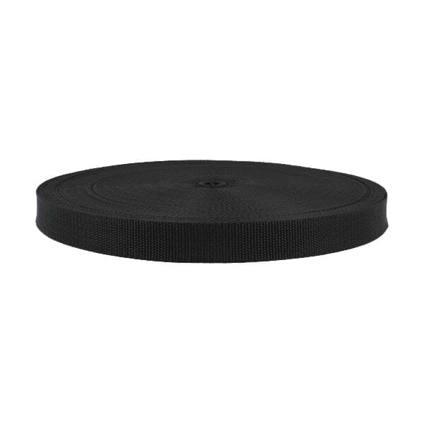 50m PP Gurtband - 20mm breit - 1,3mm stark - schwarz