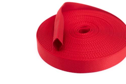 10m Schlauchgurt /Schlauchband aus Polyamid, 20mm breit, rot