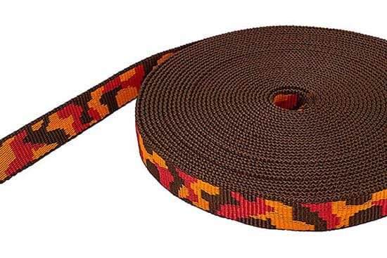 1m 3-farbiges Gurtband,rot/orange/dunkelbraun 25mm breit