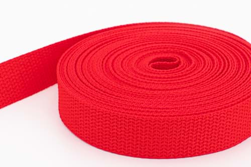 10m PP Gurtband - 50mm breit - 1,2mm stark - rot (UV)