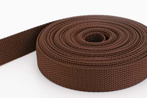 50m PP Gurtband - 20mm breit - 1,2mm stark - braun (UV)