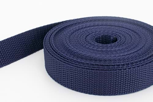 50m PP Gurtband - 25mm breit - 1,2mm stark - dunkelblau (UV)
