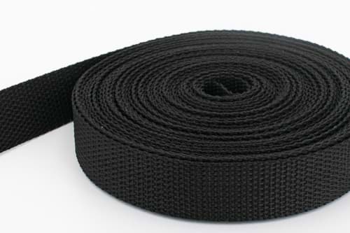 50m PP Gurtband - 15mm breit - 1,2mm stark - schwarz (UV)